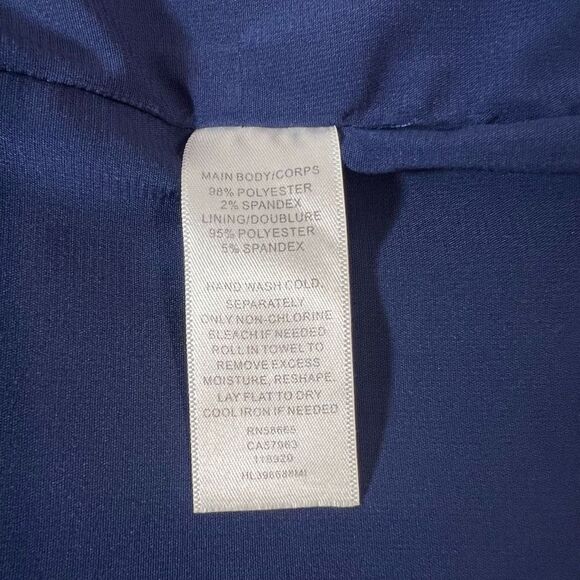 Chelsea28 navy true wrap flutter dress - Picture 9 of 11